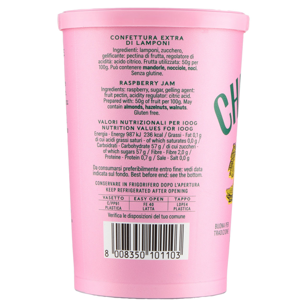 Confettura Chiaverini lampone 400 gr