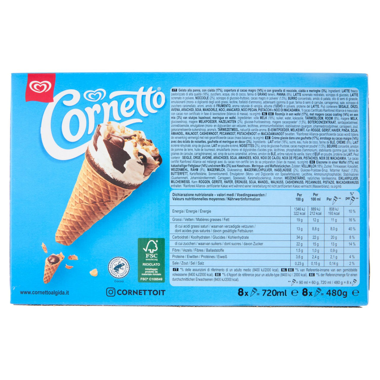 Cornetto Classico 8 x 60 g