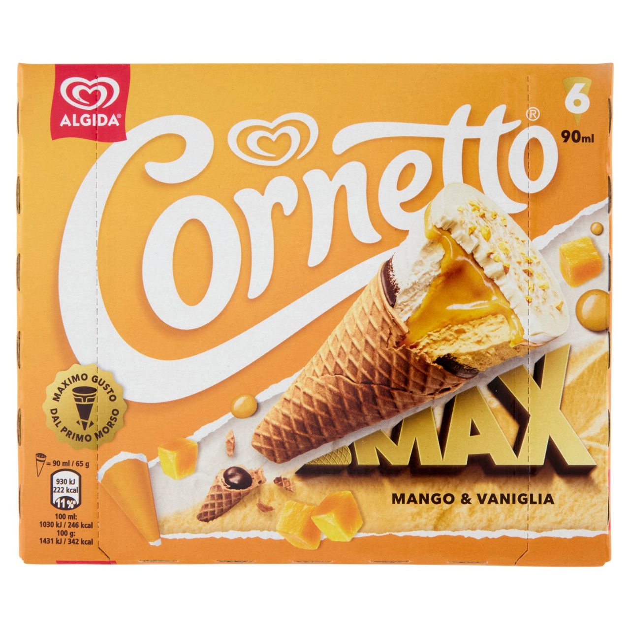 Cornetto Max Mango & Vaniglia 6 x 65 g