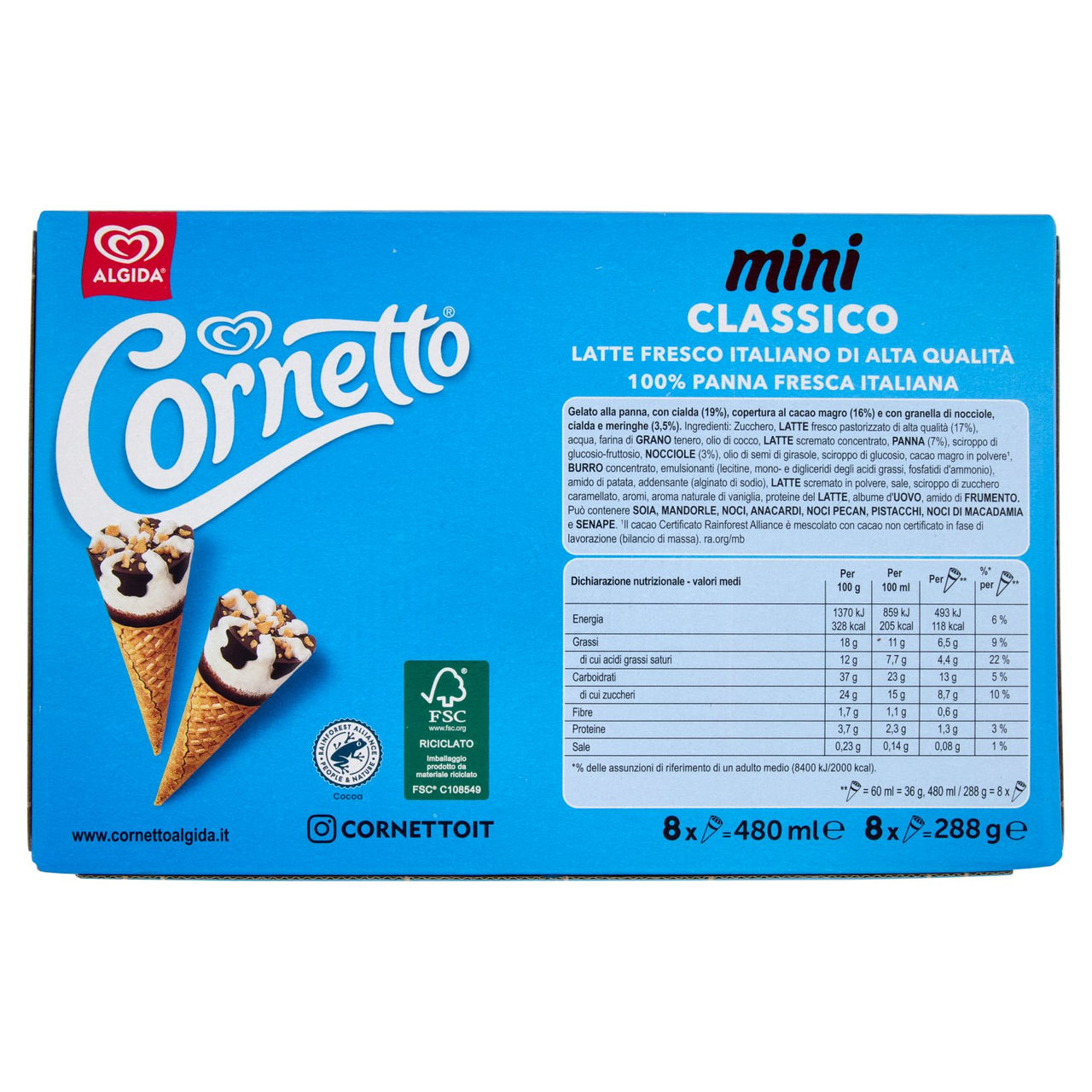 Cornetto mini Classico 8 x 36 g