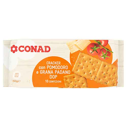 Cracker con Pomodoro e Grana Padano DOP 10 x 25 g Conad