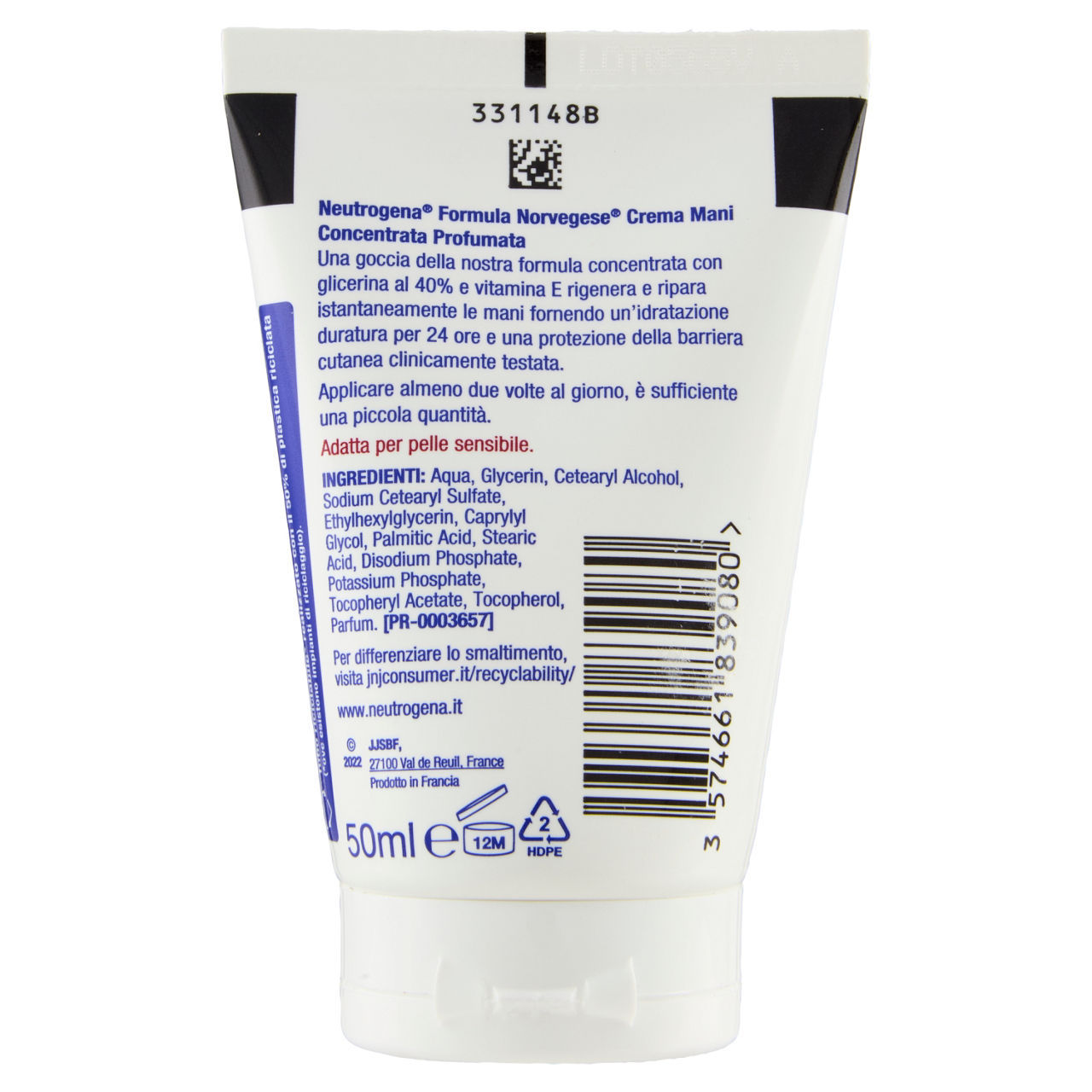 Crema Mani Neutrogena formula norvegese concentrata  profumata 40% di glicerina   vitamina E 50 ml
