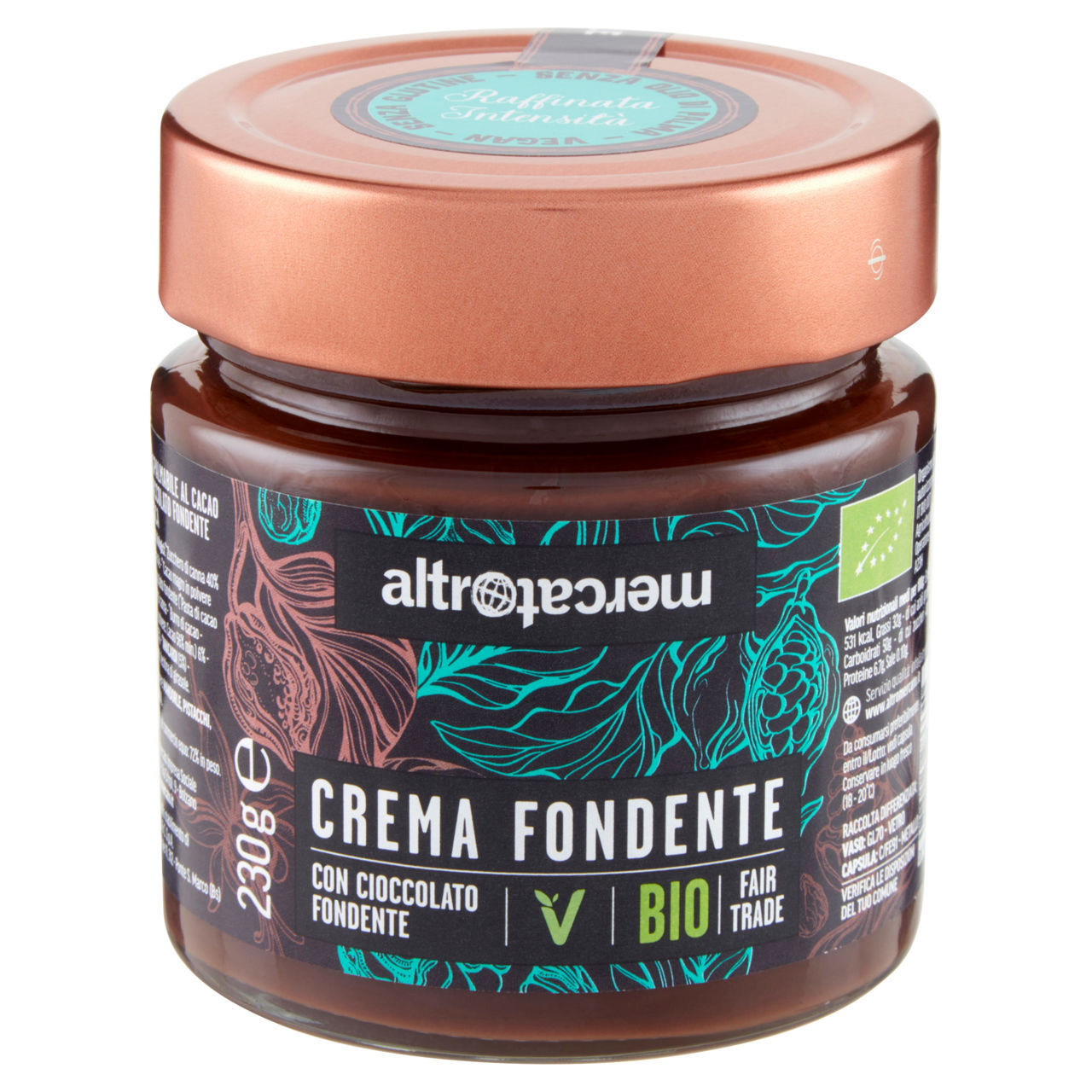 Crema spalmabile bio Altro mercato fondente con nocciole e anacardi 230g
