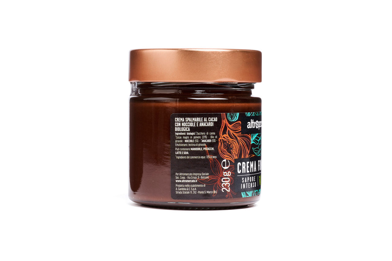 Crema spalmabile bio Altro mercato fondente con nocciole e anacardi 230g