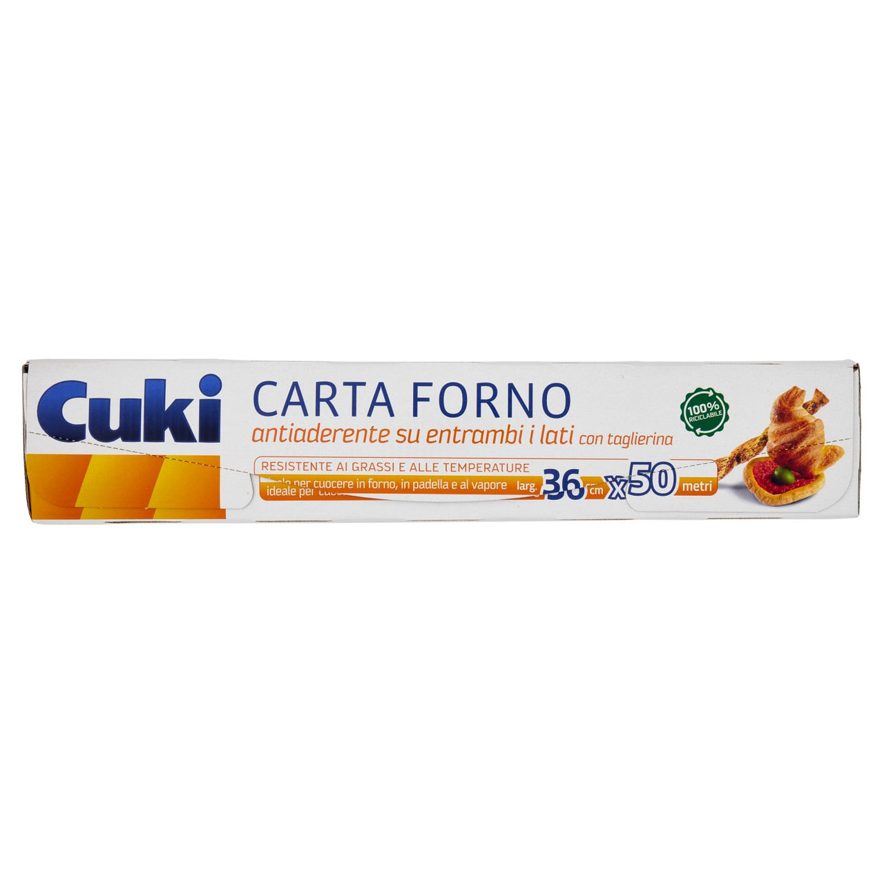Cuki Carta Forno andiaderente su entrambi i lati con taglierina larg. 36 cm x 50 metri