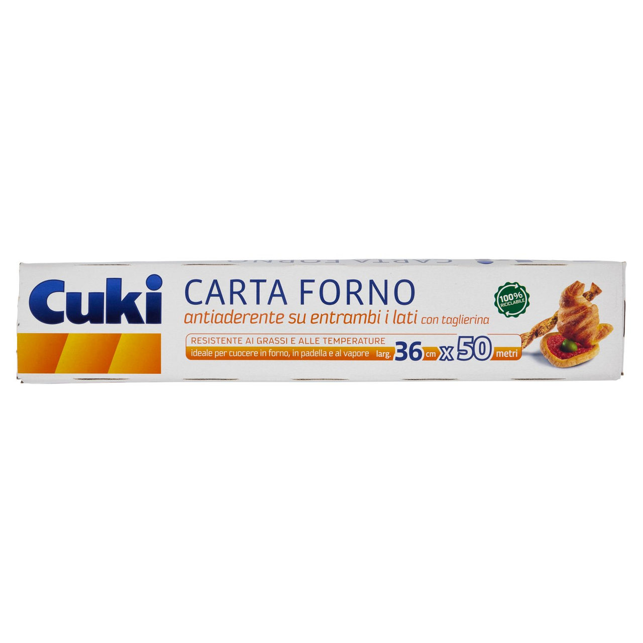 Cuki Carta Forno andiaderente su entrambi i lati con taglierina larg. 36 cm x 50 metri