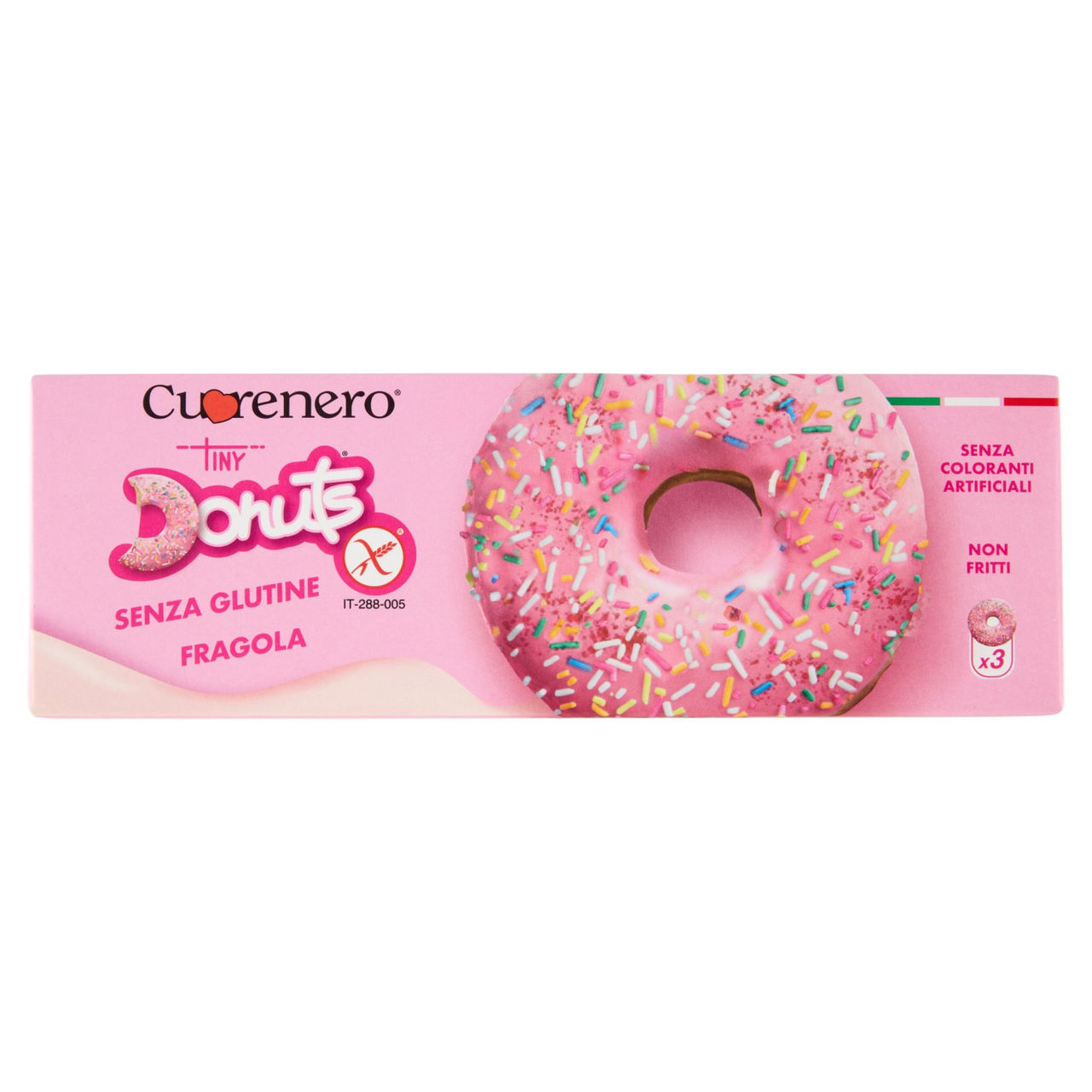 Cuorenero Tiny Donuts Senza Glutine Fragola 3 x 37 g