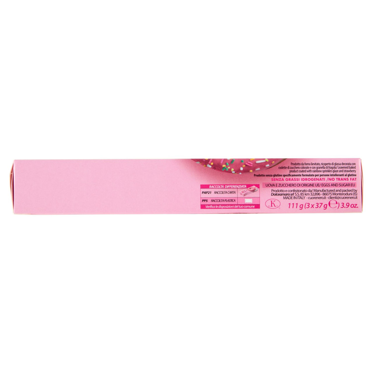Cuorenero Tiny Donuts Senza Glutine Fragola 3 x 37 g