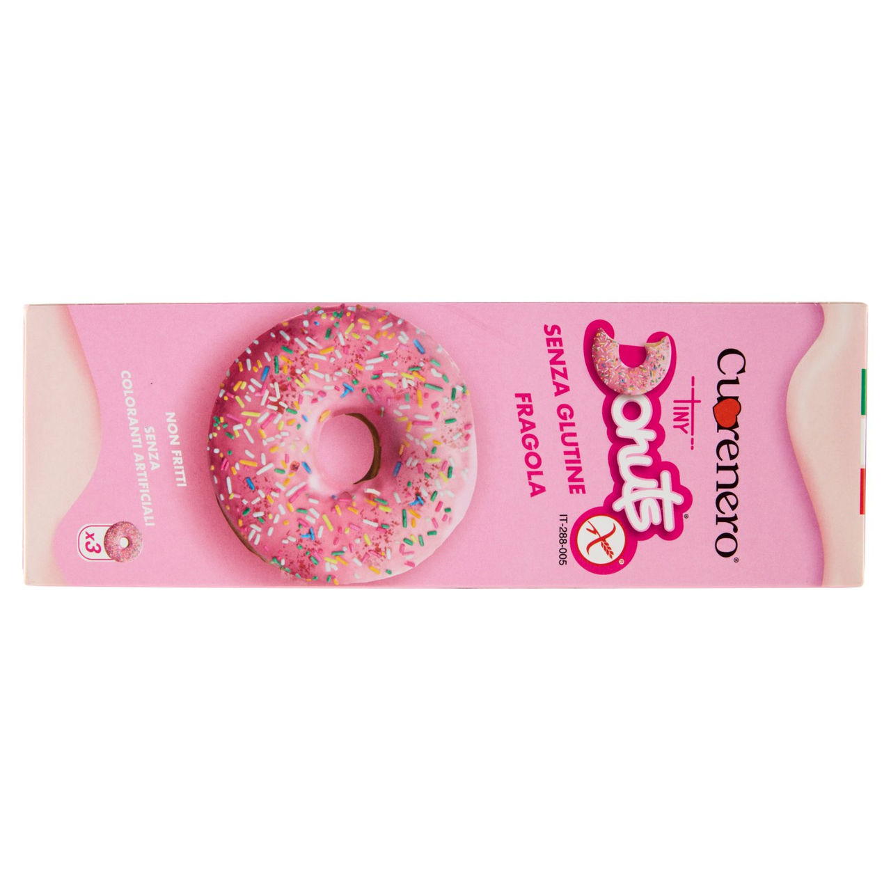 Cuorenero Tiny Donuts Senza Glutine Fragola 3 x 37 g