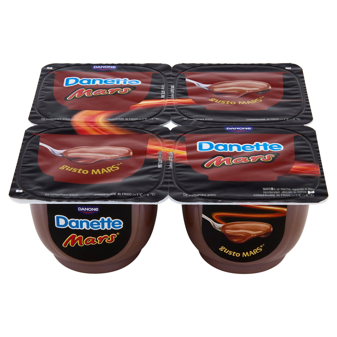 DANETTE Mars, Budino con Caramello Salato, Cioccolato e Cacao, 4x115g