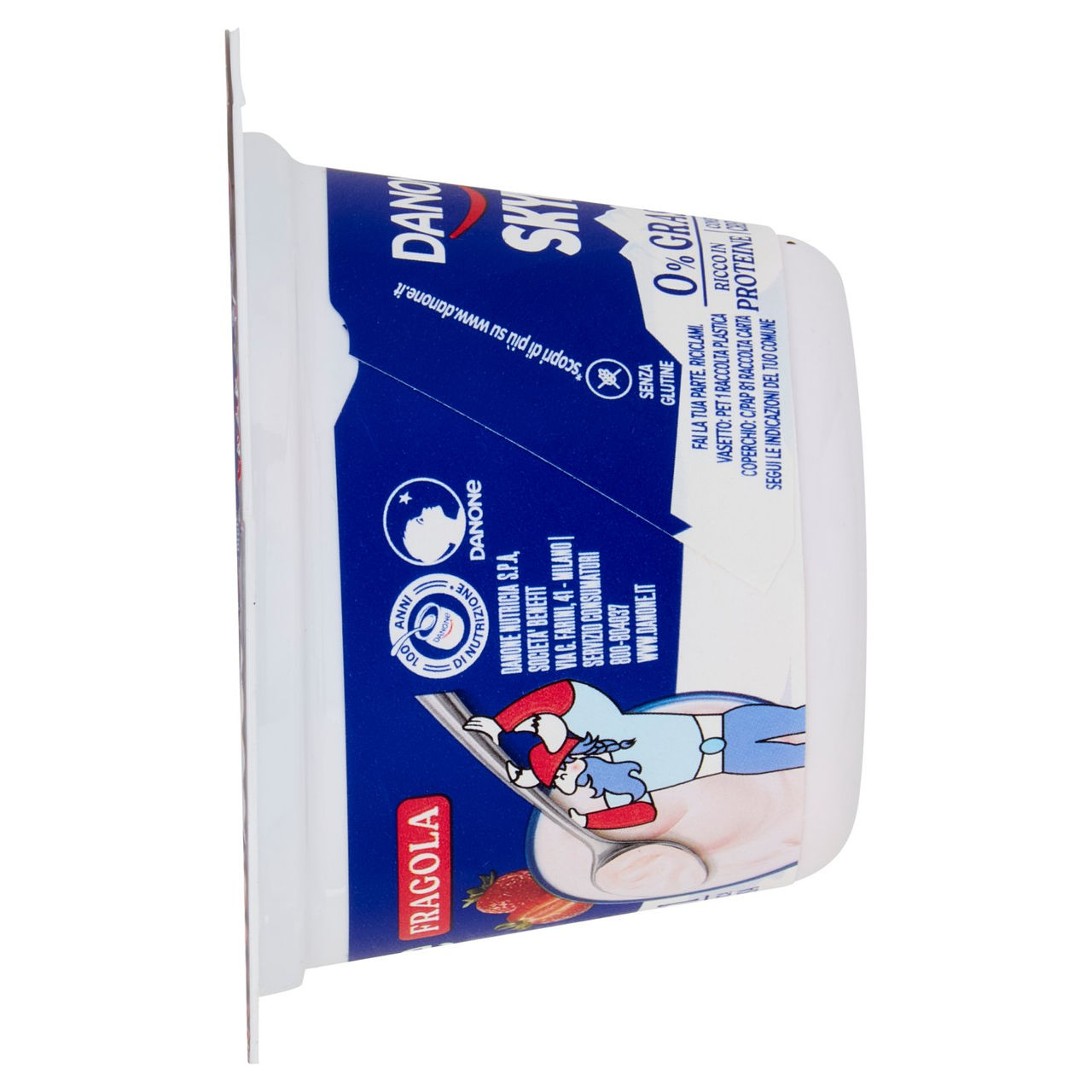DANONE Skyr, Yogurt ispirato all'Islanda, 0% grassi, Cremoso, Ricco in Proteine, Fragola,150g