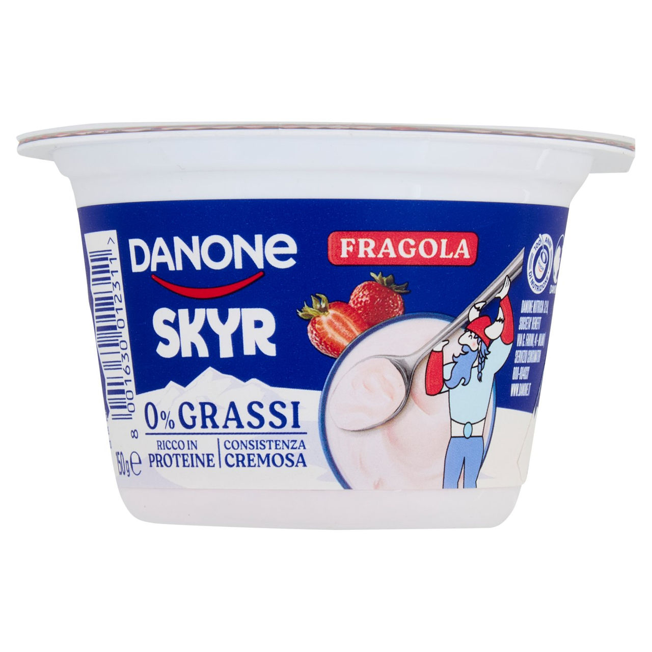 DANONE Skyr, Yogurt ispirato all'Islanda, 0% grassi, Cremoso, Ricco in Proteine, Fragola,150g