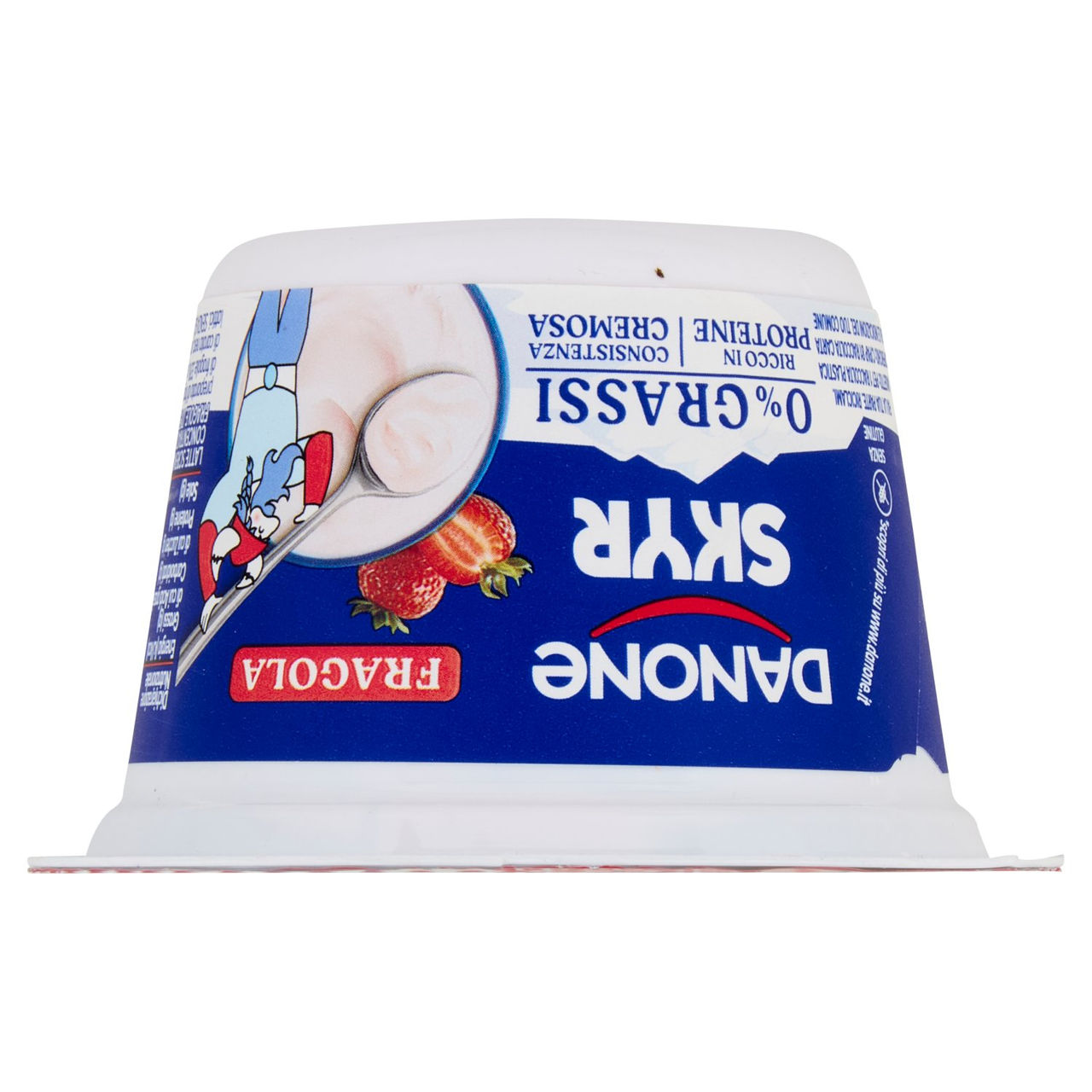 DANONE Skyr, Yogurt ispirato all'Islanda, 0% grassi, Cremoso, Ricco in Proteine, Fragola,150g
