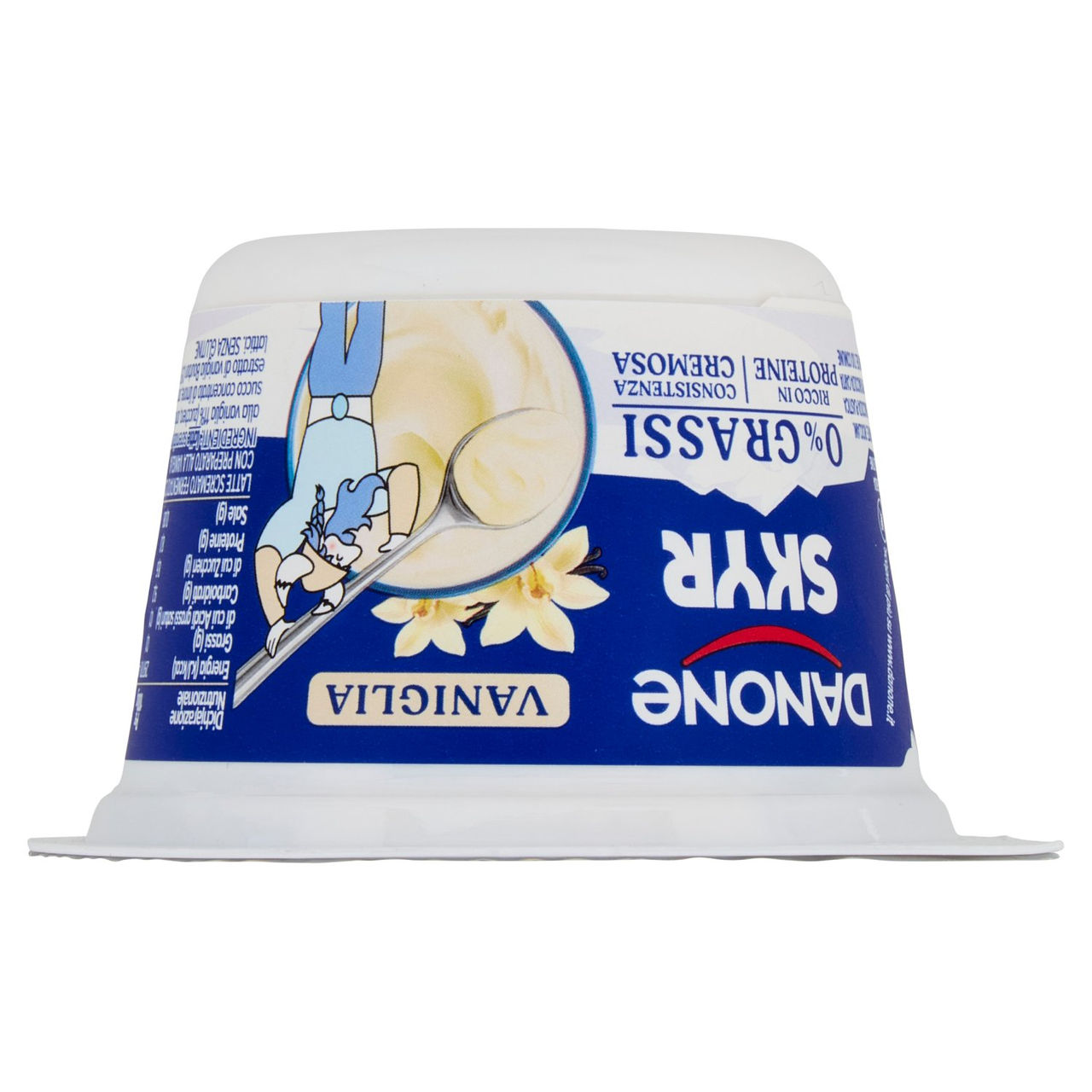 DANONE Skyr, Yogurt ispirato all'Islanda, 0% grassi, Cremoso, Ricco in Proteine, Vaniglia, 150g