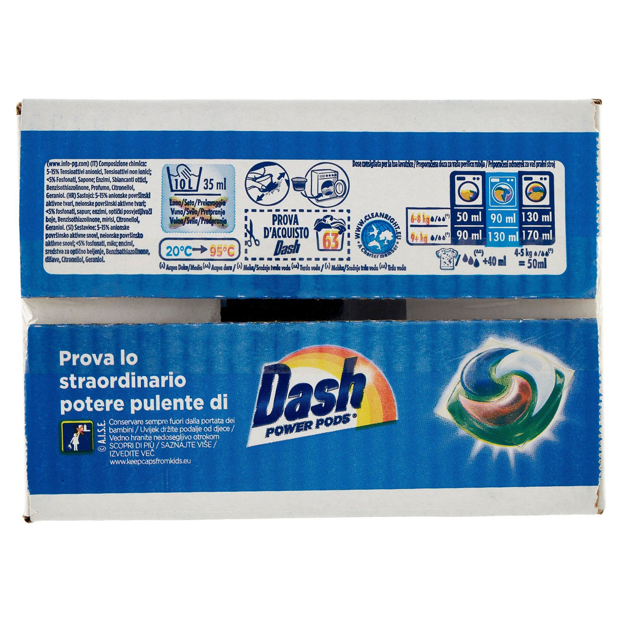 Dash Detersivo Liquido Lavatrice, Classico, 3x21 Lavaggi=63 Lavaggi 3x1050ml