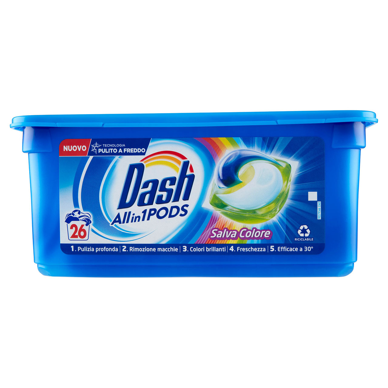 Dash PODS Allin1 Detersivo Lavatrice in Capsule per Bucato Salva Colore 26 Lavaggi 618,8 g