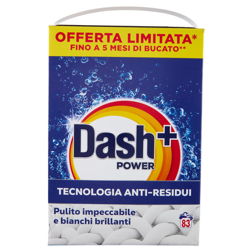 Dash Power Detersivo Lavatrice in Polvere, Tecnologia Anti-Residui, 83 Lavaggi 4150 g