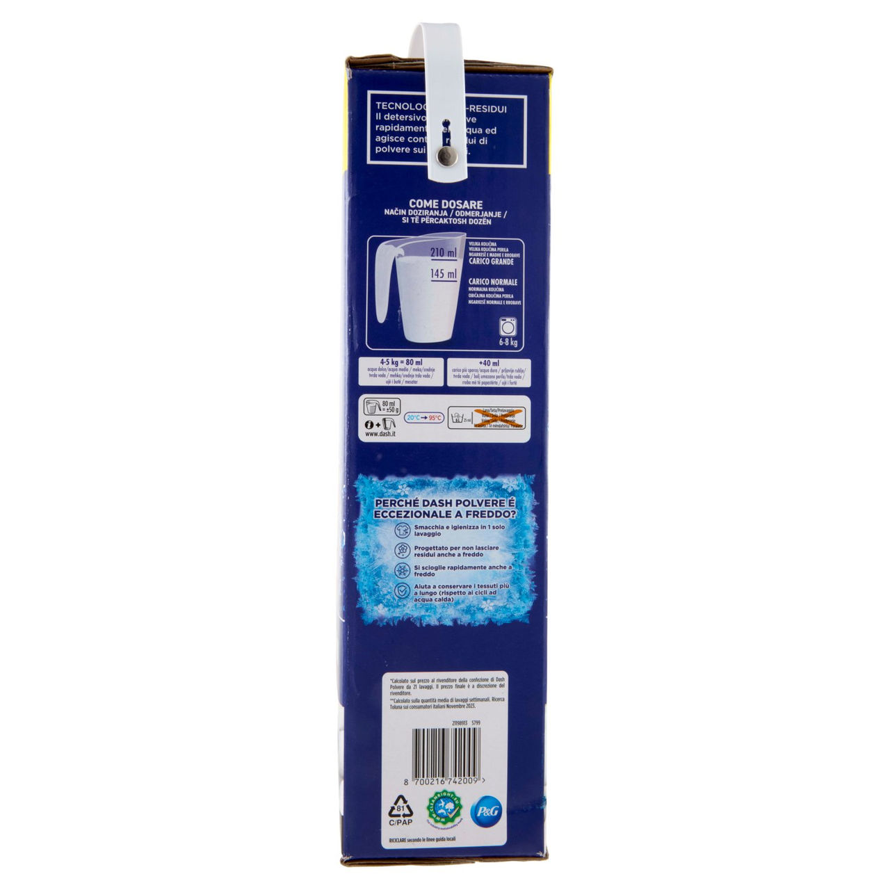 Dash Power Detersivo Lavatrice in Polvere, Tecnologia Anti-Residui, 83 Lavaggi 4150 g