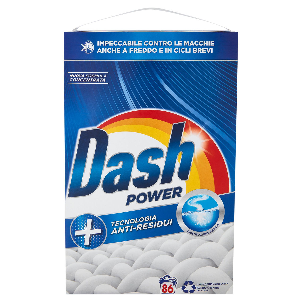 Dash Power Detersivo Lavatrice in Polvere, Tecnologia Anti-Residui, 86 Lavaggi 4300 g