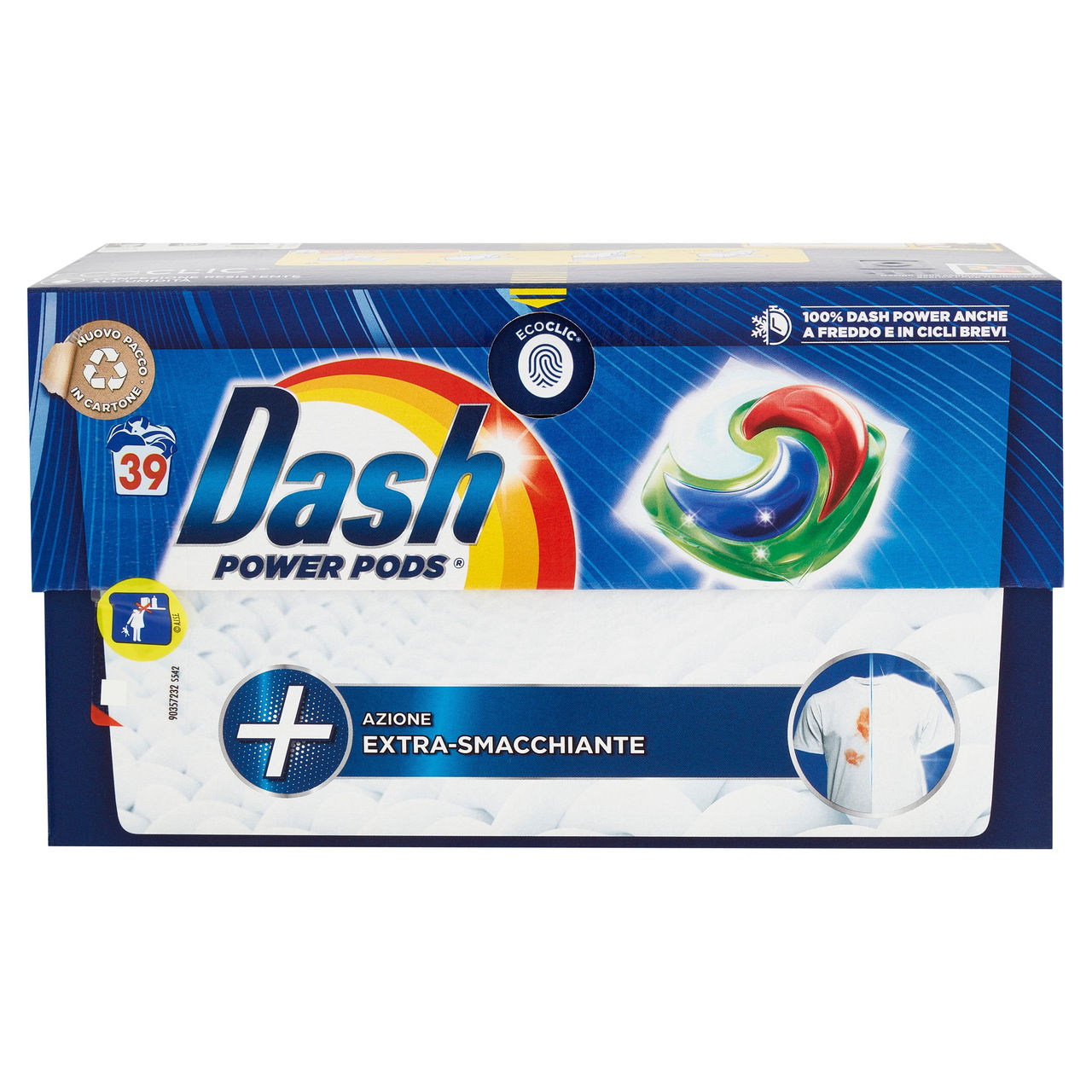 Dash Power Pods Detersivo Lavatrice In Capsule, Azione Extra-Smacchiante, 39 Lavaggi 1002,3 g