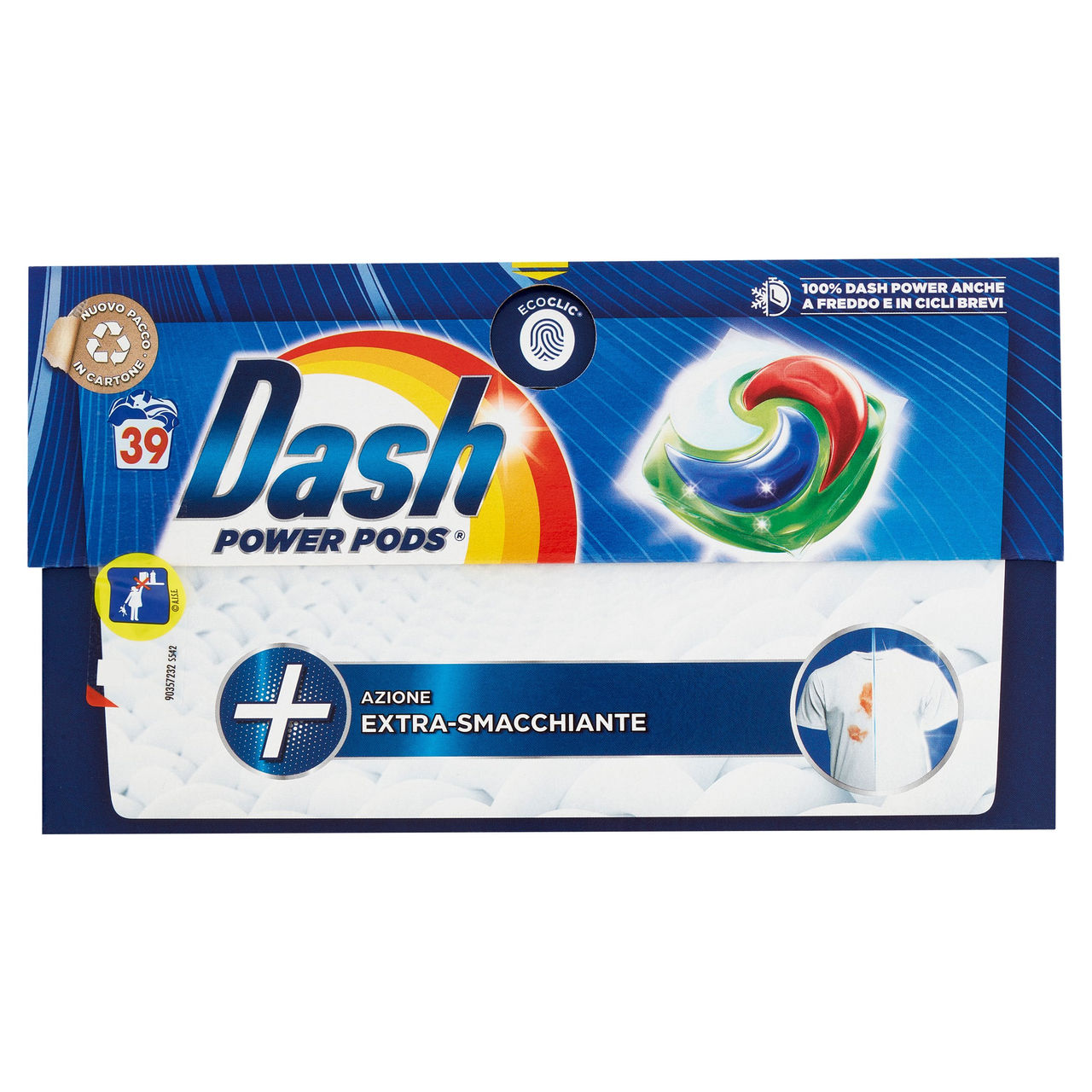 Dash Power Pods Detersivo Lavatrice In Capsule, Azione Extra-Smacchiante, 39 Lavaggi 1002,3 g