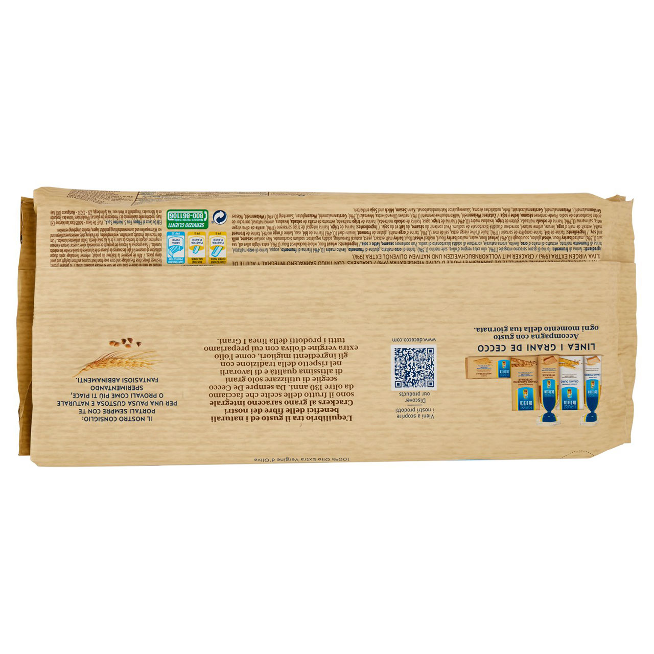 De Cecco I Grani Crackers con Grano Saraceno Integrale 250 g