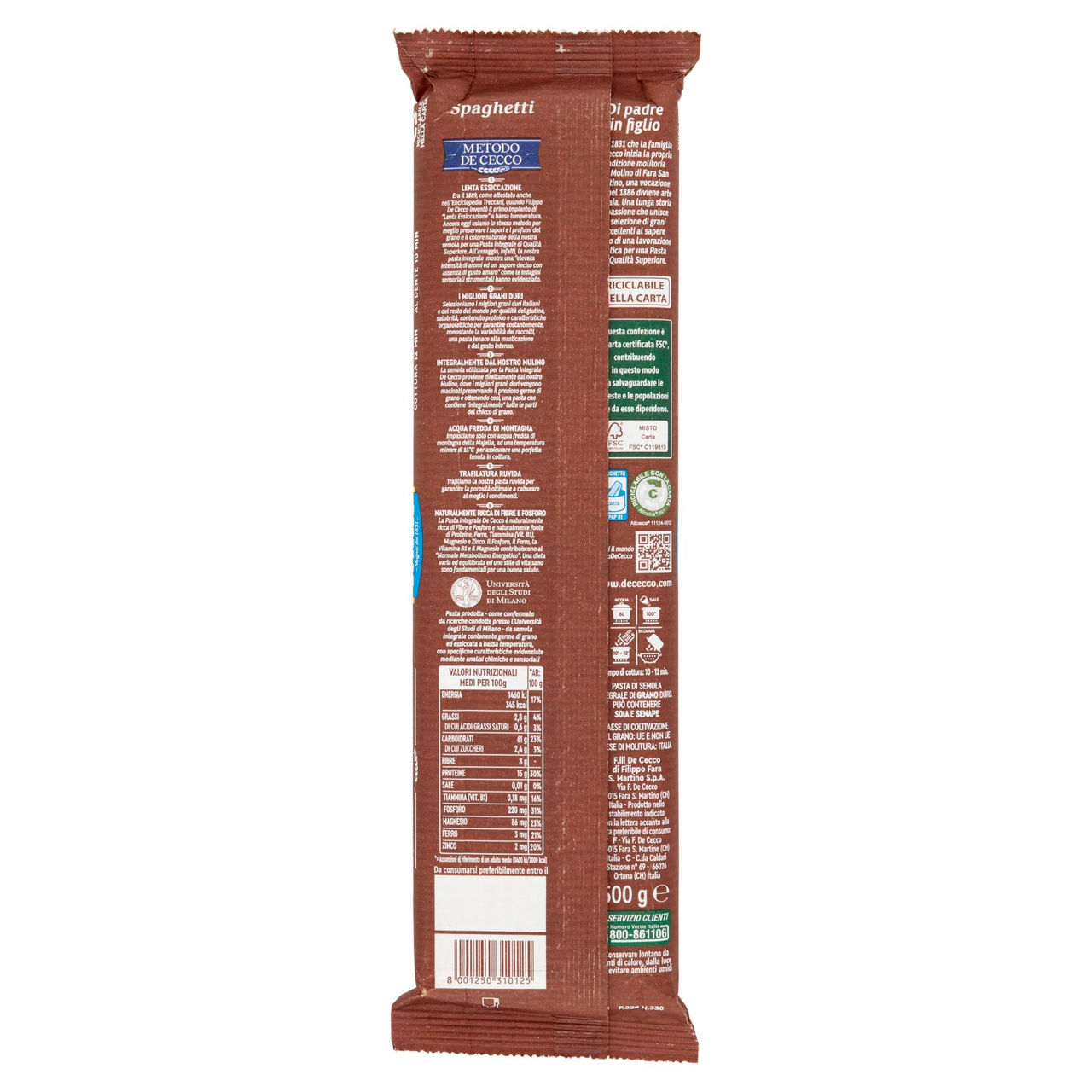 De Cecco Integrale Spaghetti n° 12 500 g