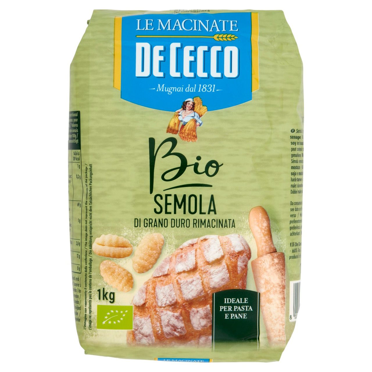 De Cecco Le Macinate Bio Semola di Grano Duro Rimacinata 1 Kg
