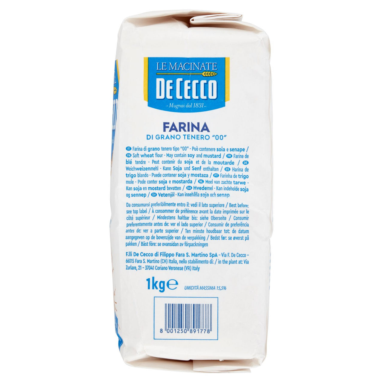 De Cecco Le Macinate Farina di Grano Tenero "00" 1 Kg