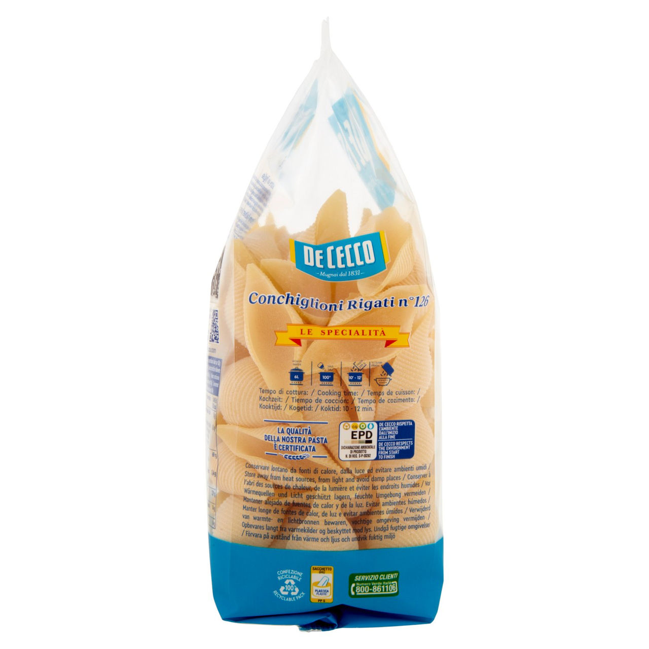 De Cecco Le Specialità Conchiglioni Rigati n°126 500 g