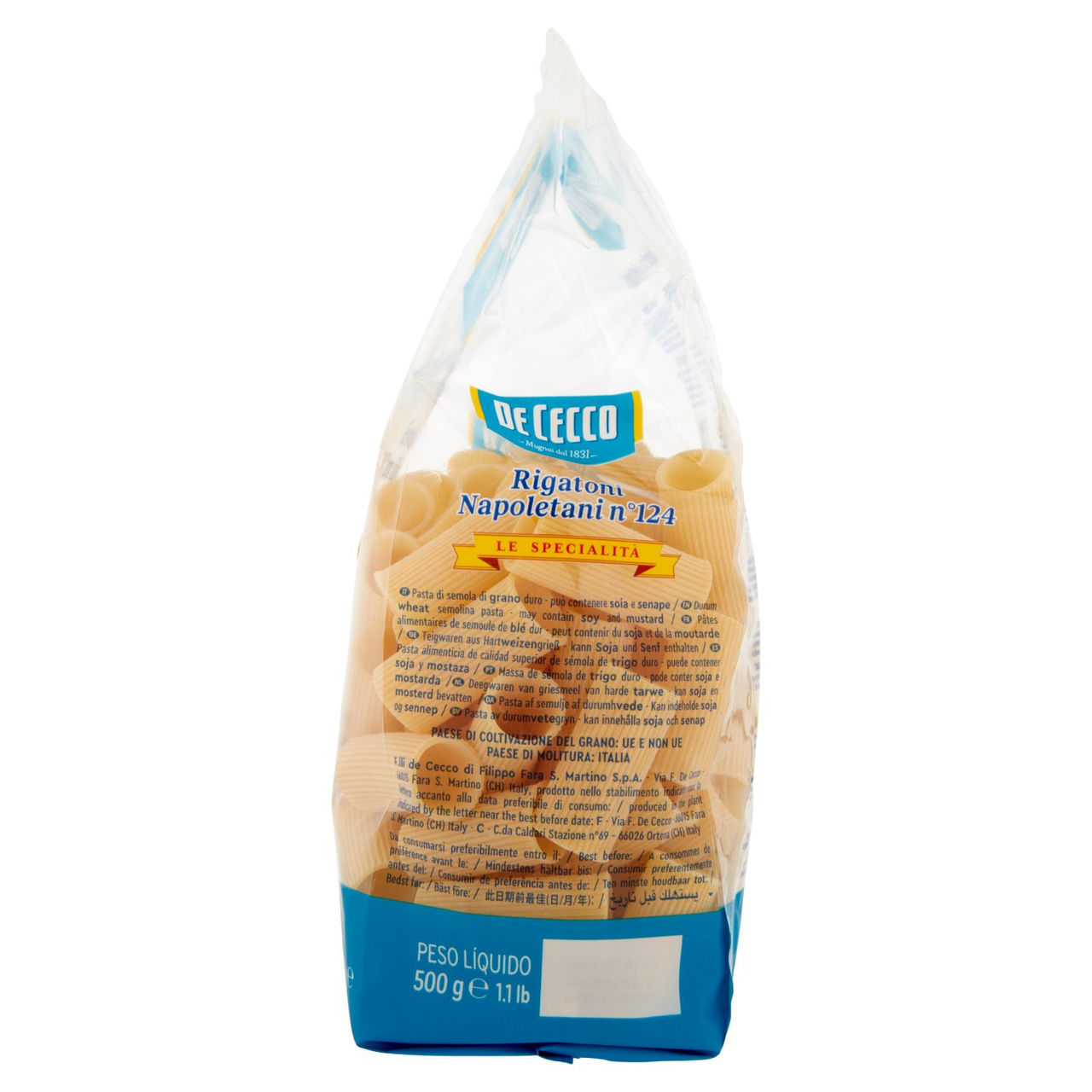 De Cecco Le Specialità Rigatoni Napoletani n°124 500 g