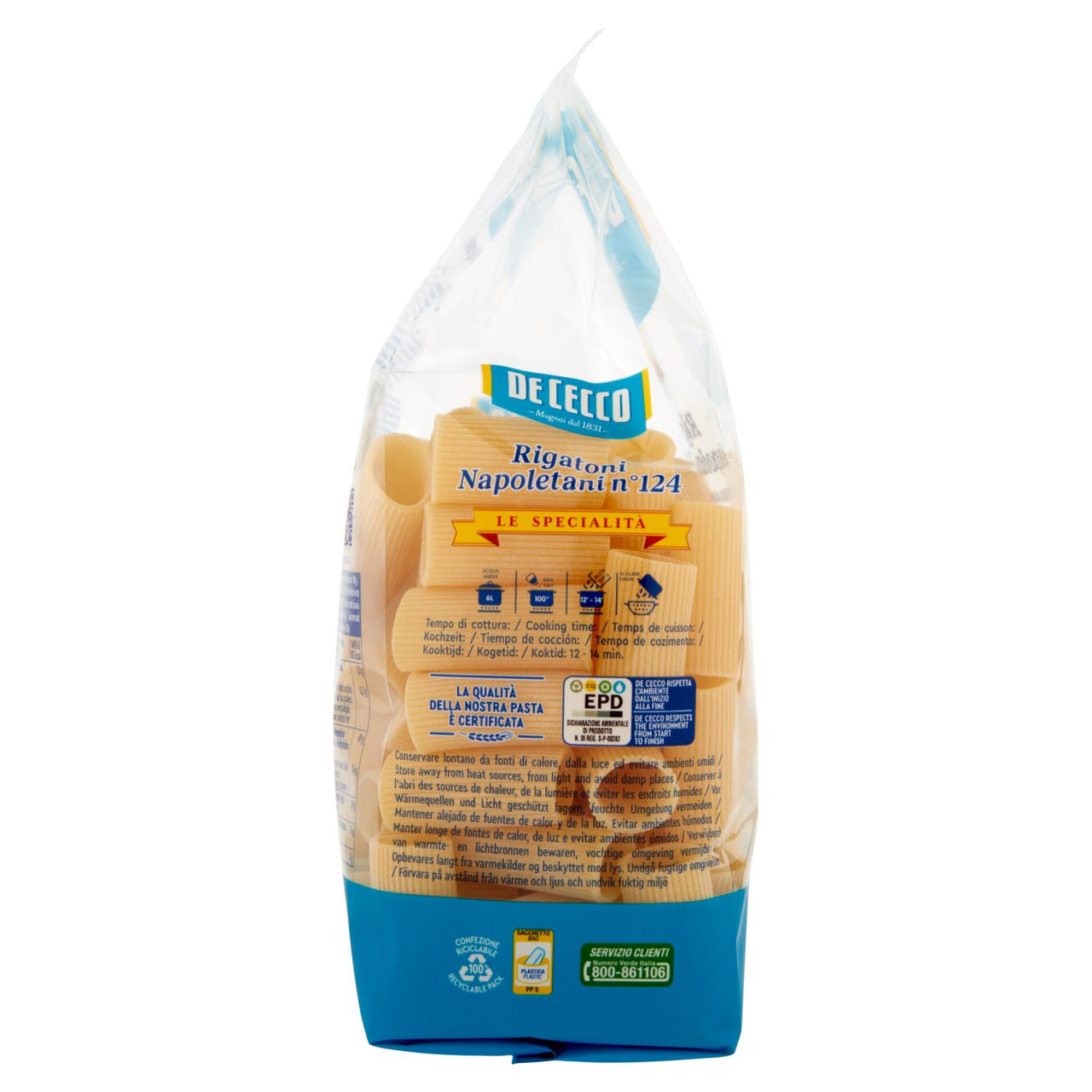 De Cecco Le Specialità Rigatoni Napoletani n°124 500 g
