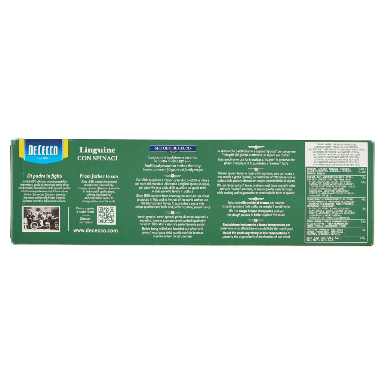 De Cecco Linguine n° 7 con Spinaci 500 g