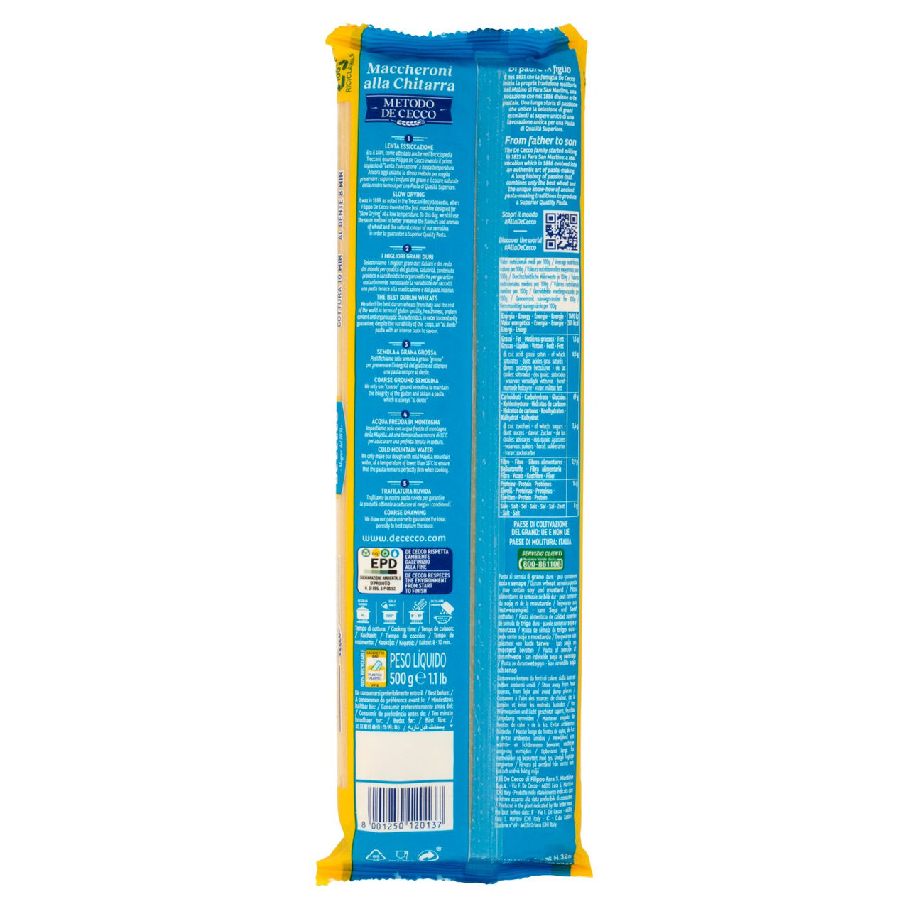 De Cecco Maccheroni alla Chitarra n°13 500 g