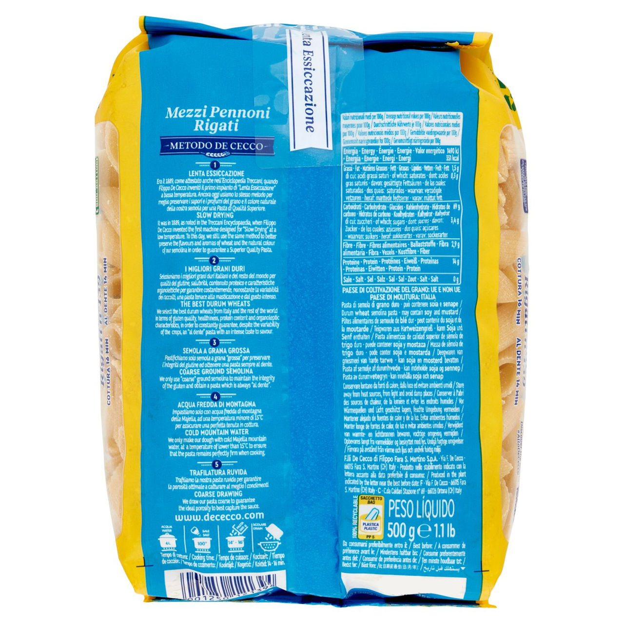 De Cecco Mezzi Pennoni Rigati n° 139 500 g