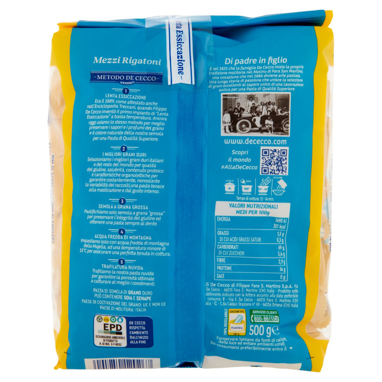 De Cecco Mezzi Rigatoni n°26 500 g