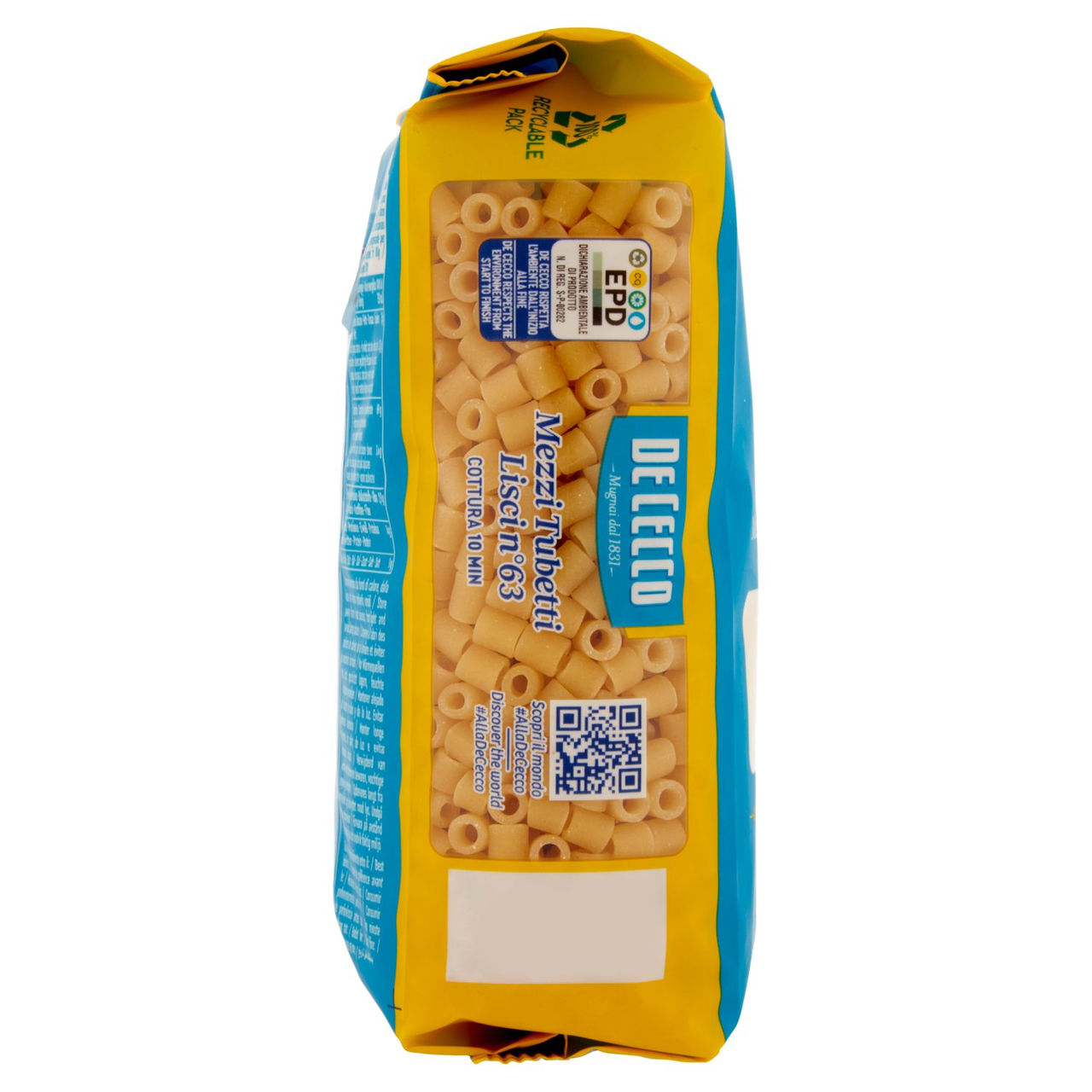 De Cecco Mezzi Tubetti Lisci n°63 500 g