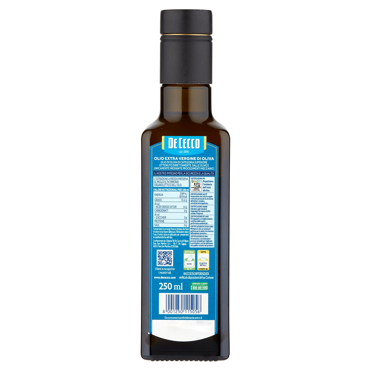 De Cecco Olio Extra Vergine di Oliva Classico 250 ml