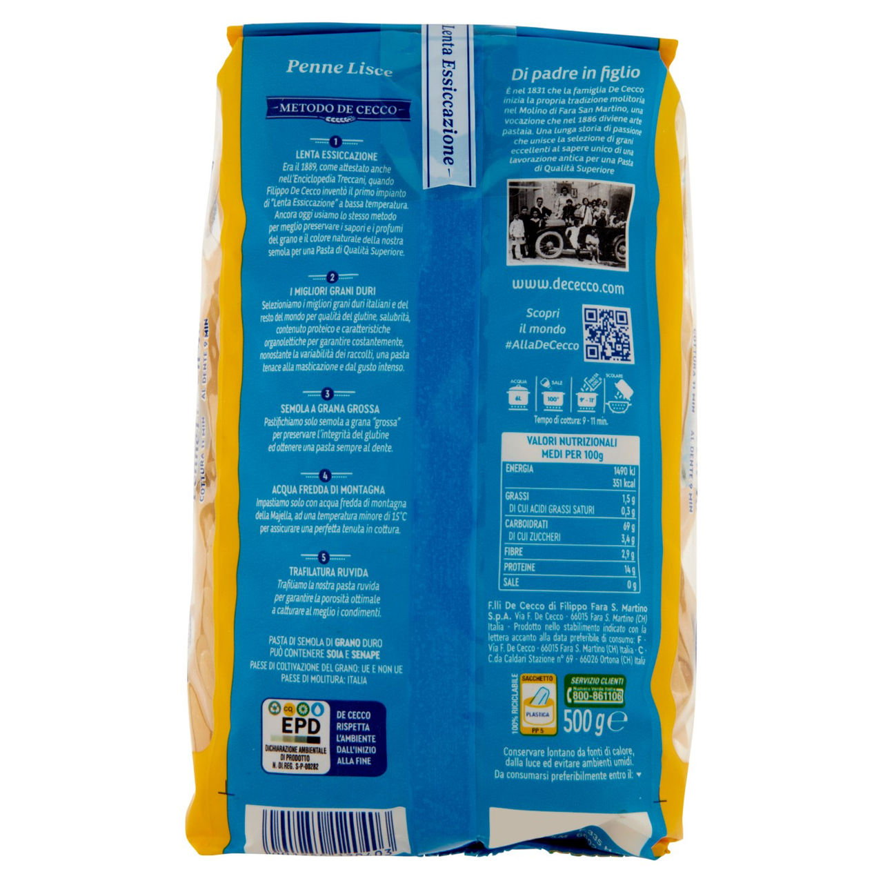 De Cecco Penne Lisce n°40 500 g