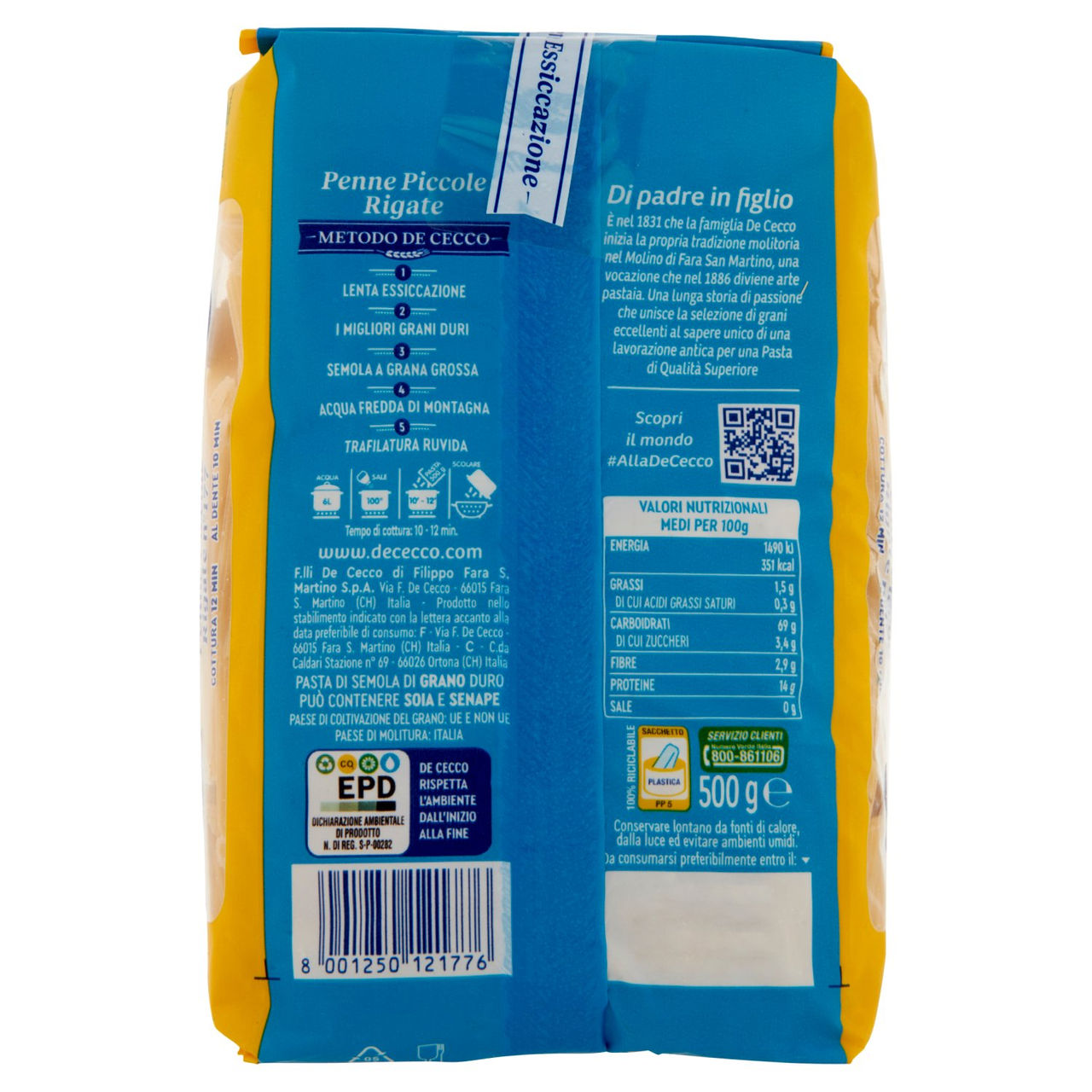 De Cecco Penne Piccole Rigate n°177 500 g