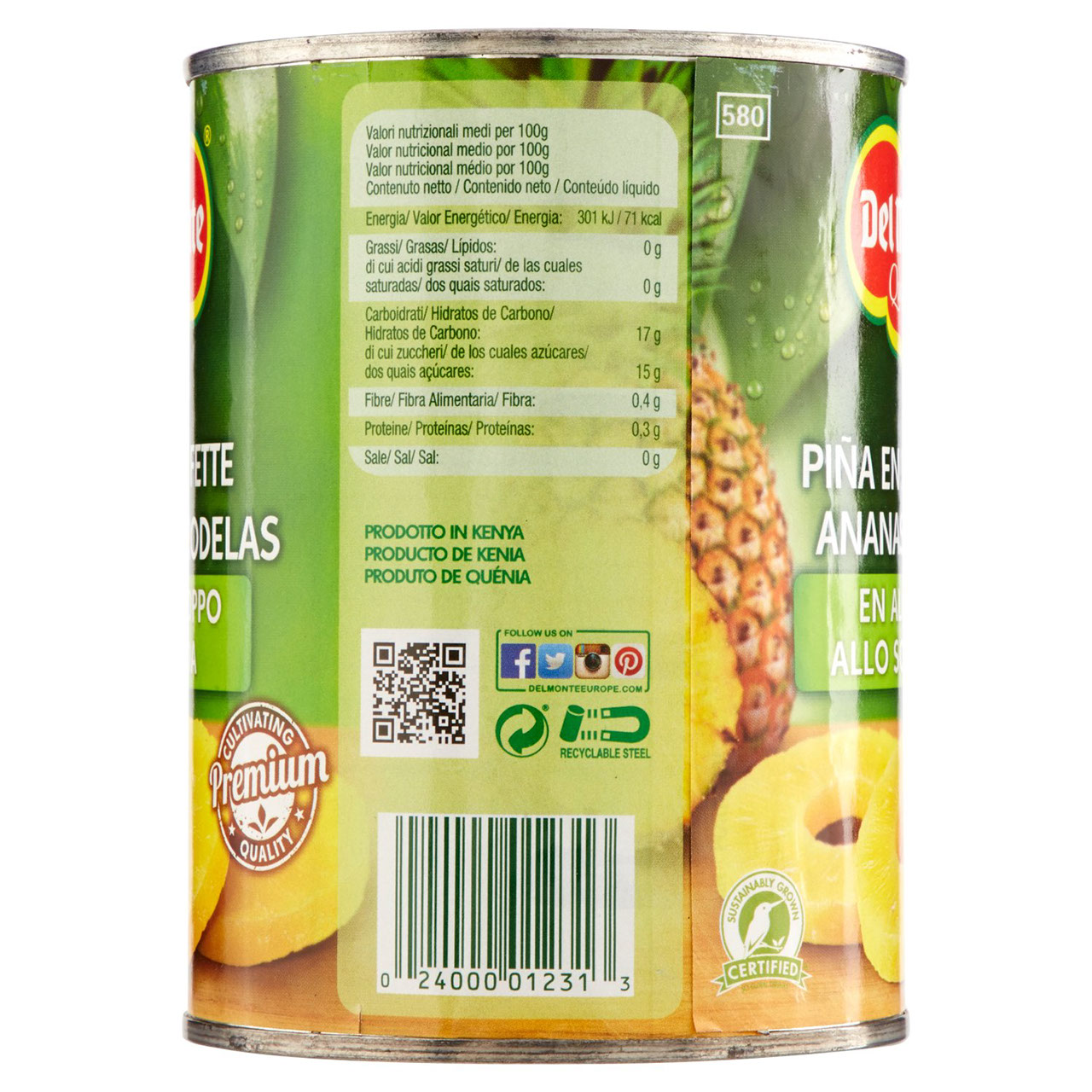 Del Monte Ananas a Fette allo Sciroppo 570 g