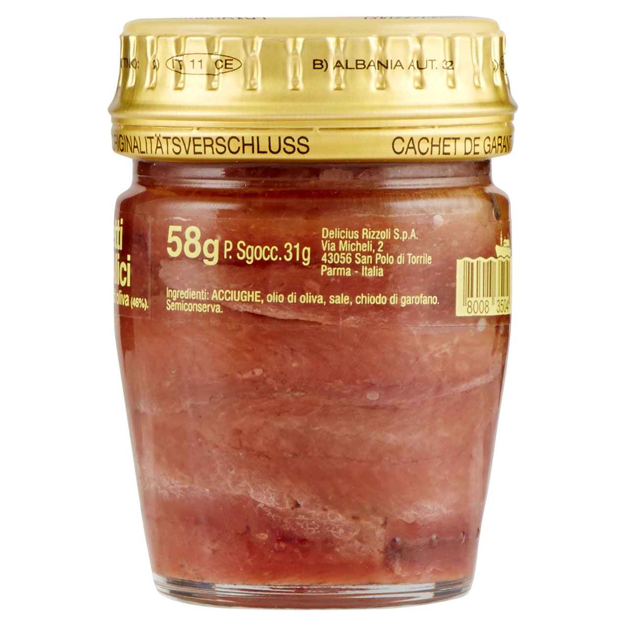 Delicius Filetti di Alici in olio di oliva (46%) 58 g