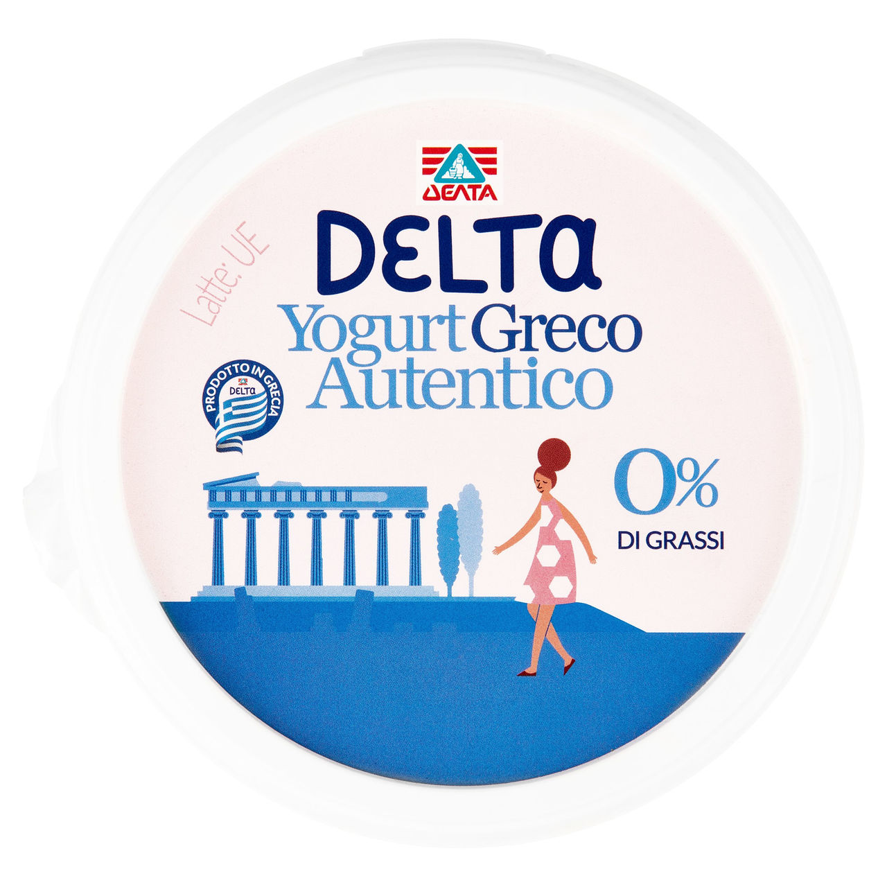 Delta Yogurt Greco Autentico 0% di Grassi Bianco 500 g