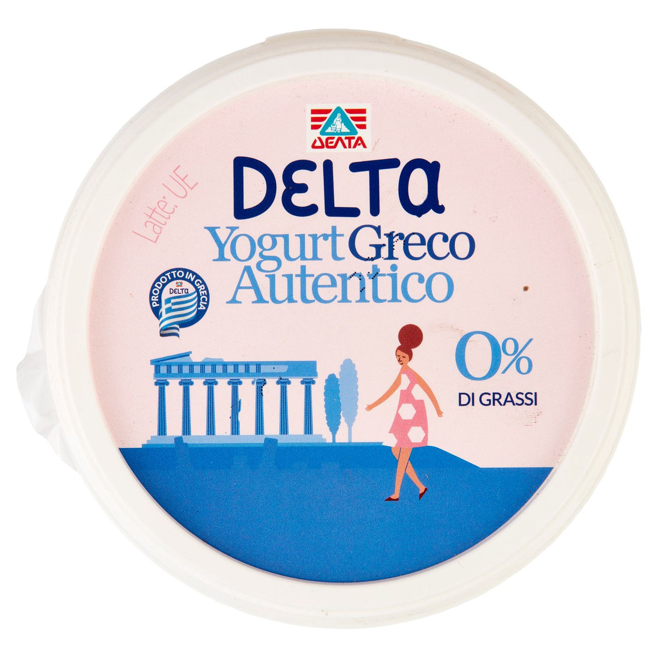Delta Yogurt Greco Autentico 0% di Grassi Bianco 500 g