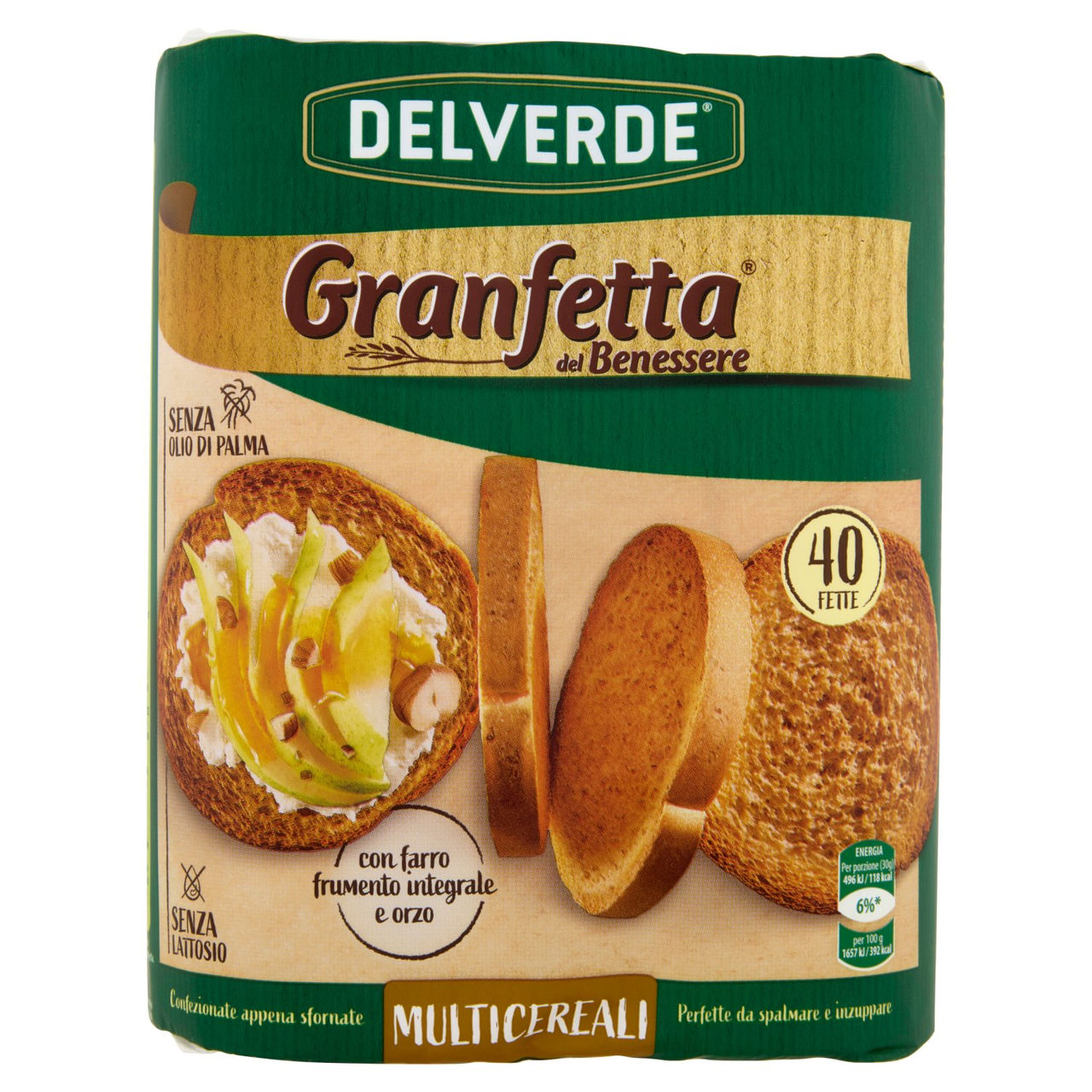 Delverde Granfetta del Benessere Multicereali 40 Fette 300 g
