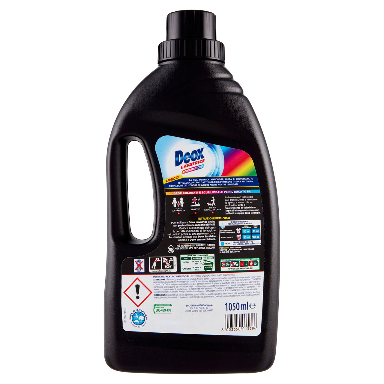Deox Lavatrice Colorati e Scuri, Tecnologia Anti-Transfer, 21 lav, 1050 ml
