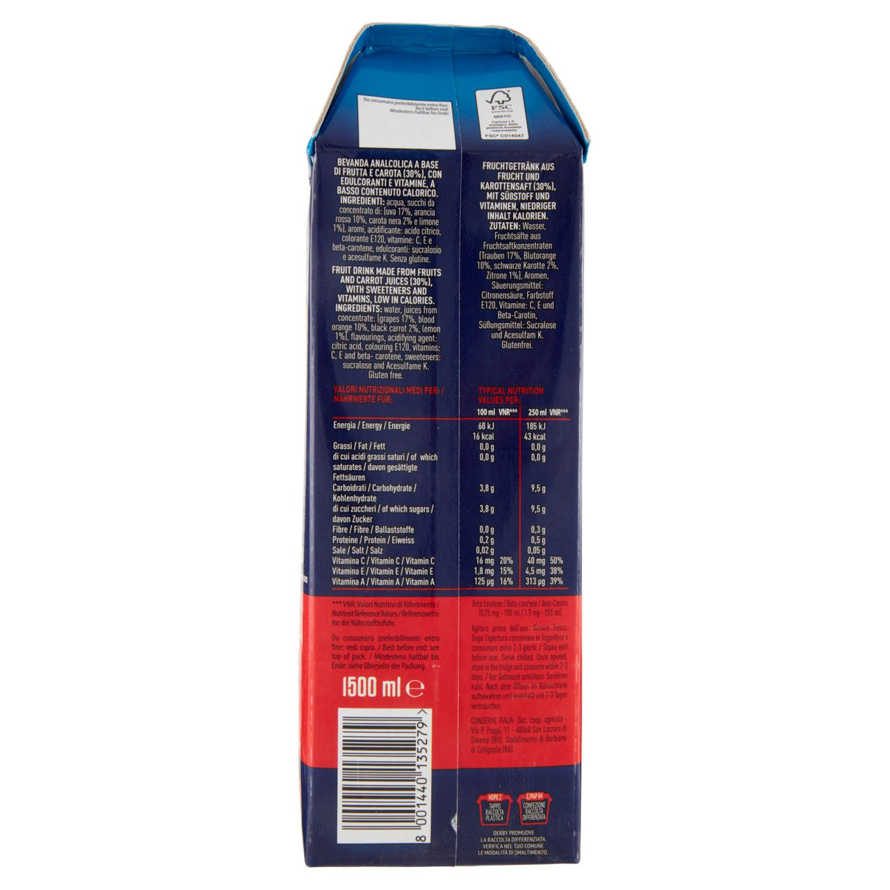 Derby blue zero ace rosso 1500 ml