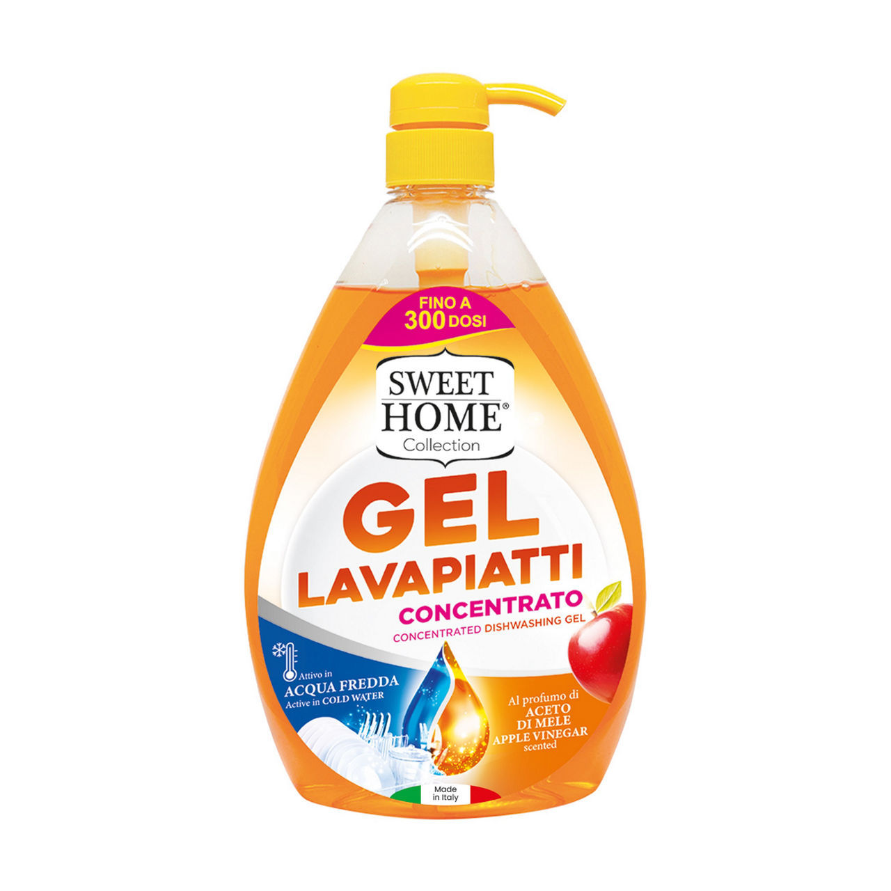 Detersivo piatti gel concentrato Sweet Home aceto di mele 1 l