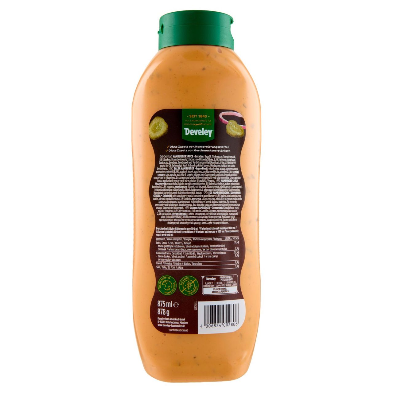 Develey Burger Sauce Salsa Burger 875 ml