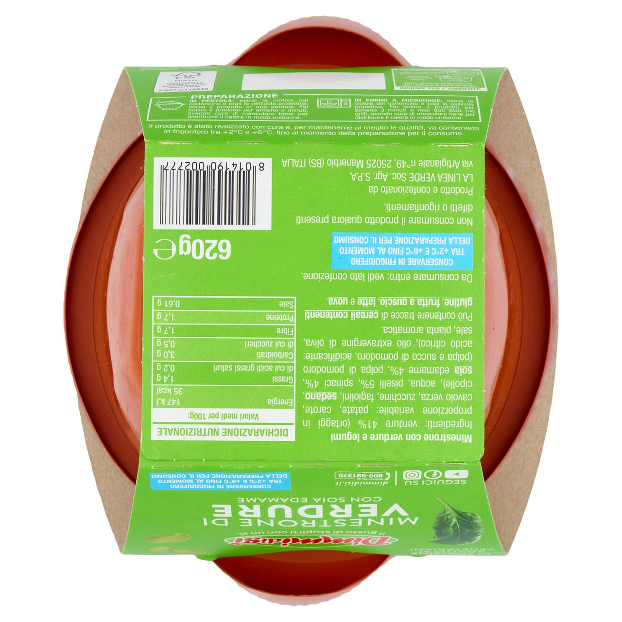 DimmidiSì Minestrone di Verdure con Soia Edamame 620 g